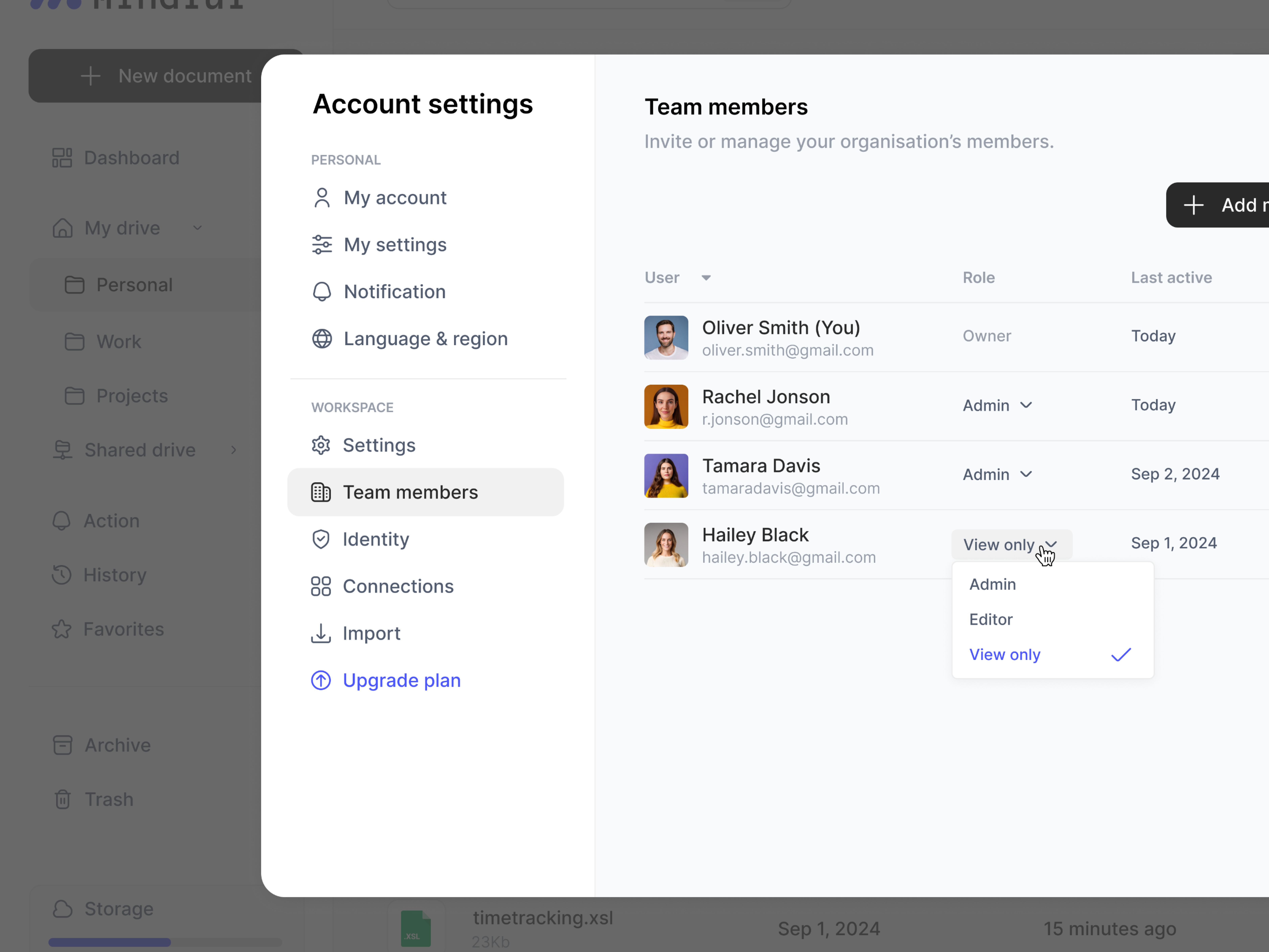 Account settings account daily dailyui dashboard design ecommerce graphic design member members settings team teamspaces ui uidesigner users