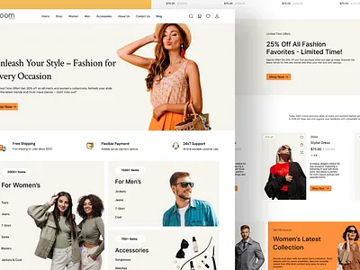 Bloom Fashion - Cloth E-Commerce Website Landing Page app design cloth e commerce fashion figma design landing page minimalistic ui ui ux website website design