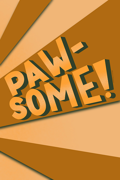 Peachtober 2024 Day 3: Paw illustration typography