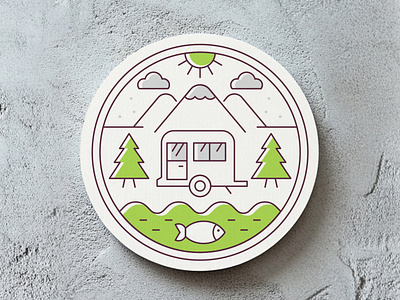 Camping concept badge color design designer flat icon illustration infographic inspiration line minimalist outline print round ui ux vector web