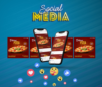 Pizza social media post design branding design graphic design marketing pizza post design poster social media unique