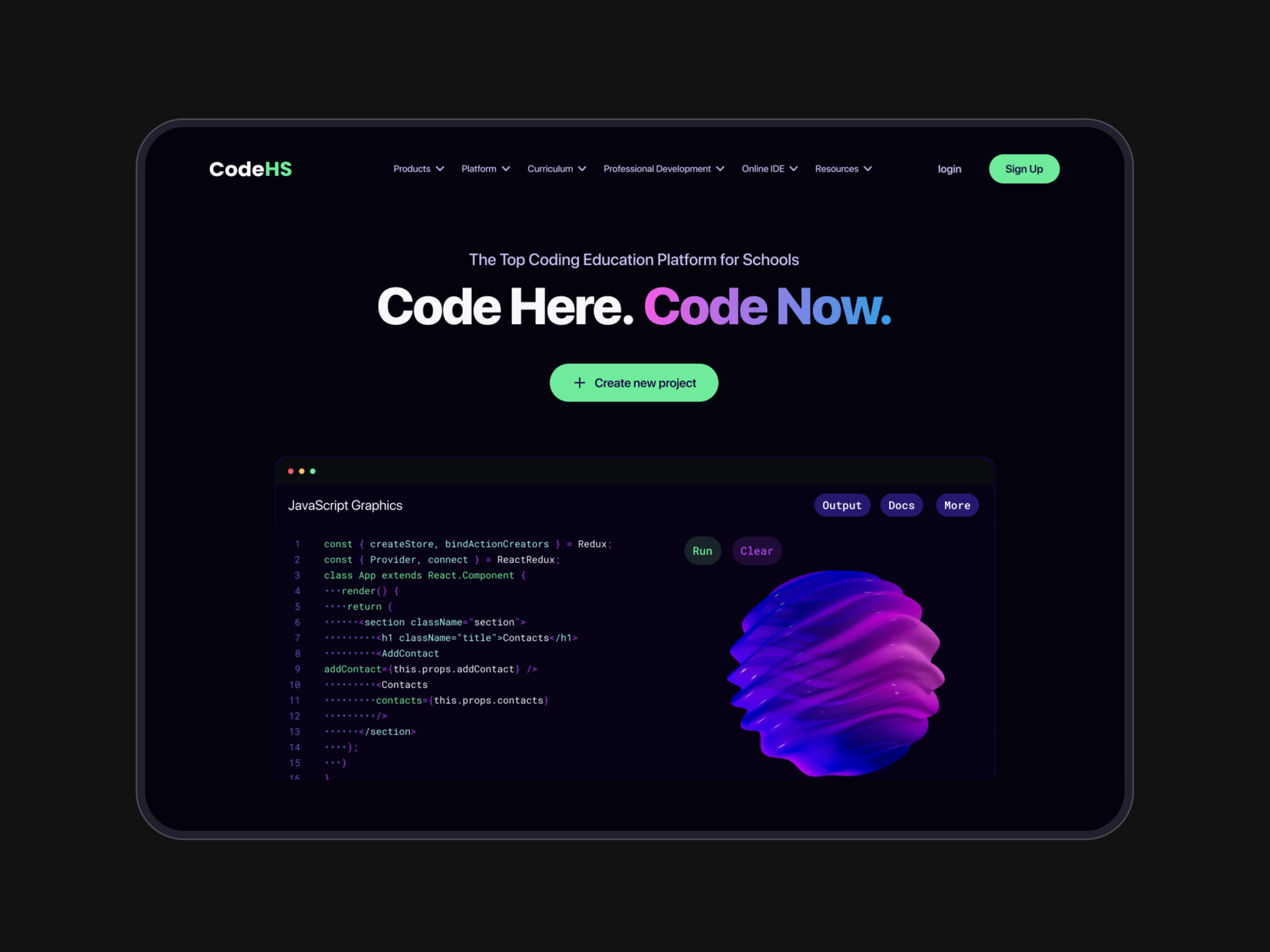 Example of Landing Page Design With Motion 