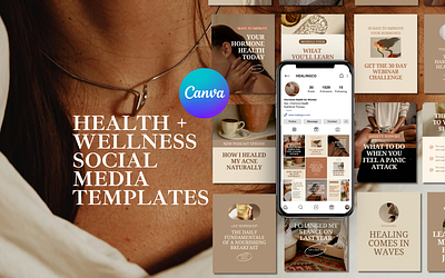 Canva Templates | Health Coaches + Practitioners | Social Media branding canva canva template canva templates health coach canva templates health coach templates instagram templates nutritionist canva templates pinterest templates reel templates social media templates