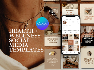 Canva Templates | Health Coaches + Practitioners | Social Media branding canva canva template canva templates health coach canva templates health coach templates instagram templates nutritionist canva templates pinterest templates reel templates social media templates