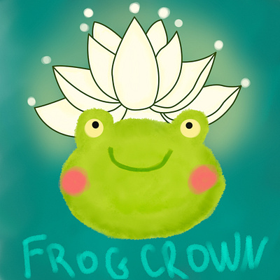 Frog Crown childrens book illustration crown frog tale