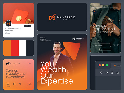 Logo & Brand design for Maverick Solution app brand design branding business logo design entrepreneur logo finance logo funding logo gradient logo graphic design invest logo investment logo logo logo design luxury logo maverick solution logo md tanvir rahman nibir professional logo stock logo wealth logo