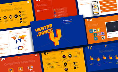 Yester games animation branding decks graphic design logo pitch deck ppt pptx presentation presentation design ui