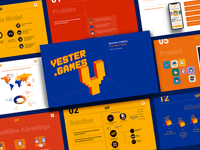 Yester games animation branding decks graphic design logo pitch deck ppt pptx presentation presentation design ui