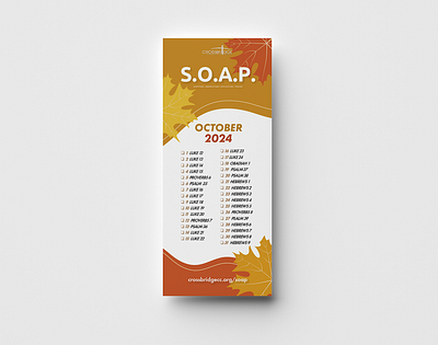 October/Fall Bible Reading Bookmark Design adobe illustrator adobe indesign design graphic design mockup print design typography vector