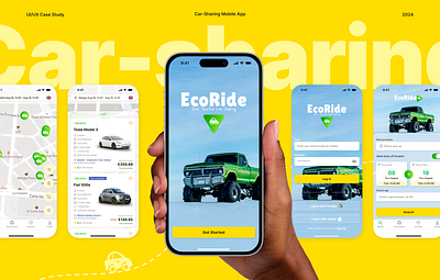 Car-Sharing Mobile App/UI/UX Design design graphic design logo typography ui