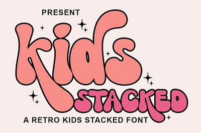 Kids Stacked Font clasic font cute font design font dighbat font display font elegant font farmhouse font