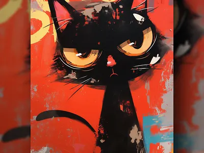 [FCK DGS 0031] ai branding cat daliy design illustration poster print