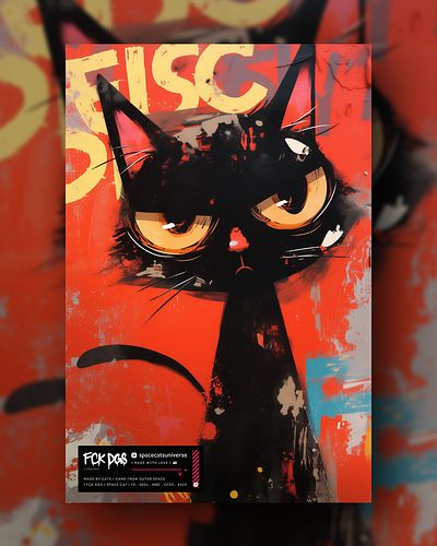 [FCK DGS 0031] ai branding cat daliy design illustration poster print