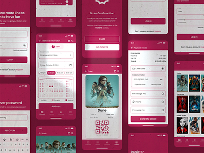 CINEMas App - Ticket Buy app cinema design figma framer ticket buy ui user frendly ux