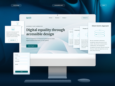 Accessibility Website Audit/UI UX Design accessibility competitor analysis corporate website design gradient graphic design logo prototyping typography ui uiux design user personas ux ux research web design website design wire framing