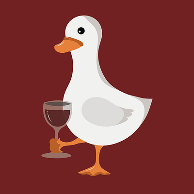 Wine goose artwork goose illustration sticker wine