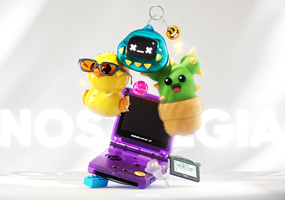 Nostalgia 3d artdirection blender childhood gameboy illustration nostalgia product tamagotchi toys videogames