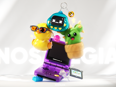 Nostalgia 3d artdirection blender childhood gameboy illustration nostalgia product tamagotchi toys videogames