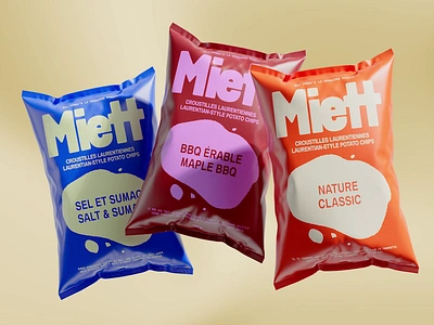 Miett | 3D Packaging 3d animation art direction branding chips design food graphic design identity logo typography