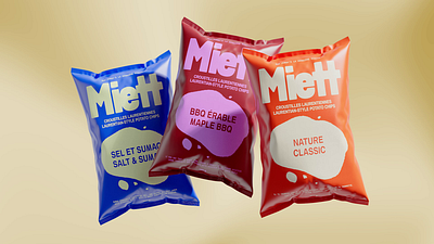 Miett | 3D Packaging 3d animation art direction branding chips design food graphic design identity logo typography