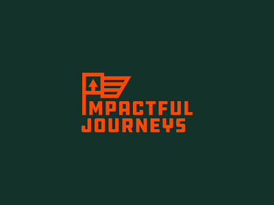 Impactful Journeys Unused Logo america art branding flag graphic design industrial journey logo masculine minimalistic modern orange vector