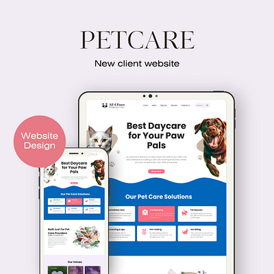 Petcare Landing Page adobe xd figma landing page mobile web petcare responsive design ux design uxui webdesign webpage