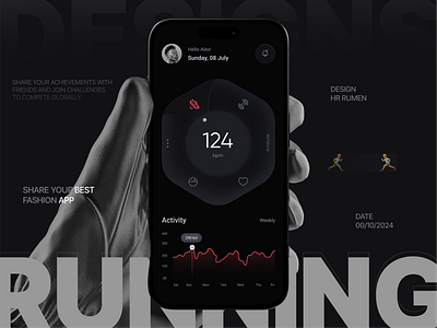 Running App activity app app design design fitness fitness app health app hr rumen minimal mobile mobile app personal trainer running app running app design sports app tracking app trainer app ui ux workout app