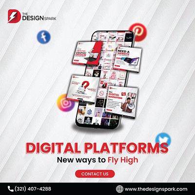 Elevate Your Creative Journey on Digital Platforms! apparel branding design digital platforms energy graphic design illustration logo merch the design spark ui vector