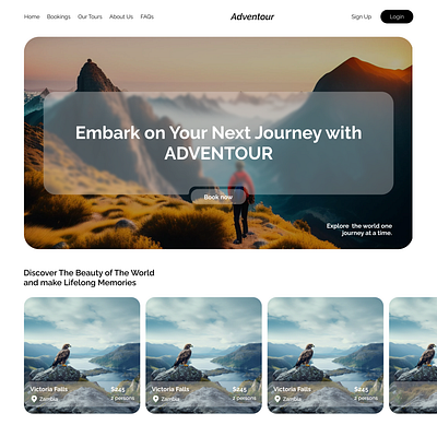 Adventour adventure product design travel uiux