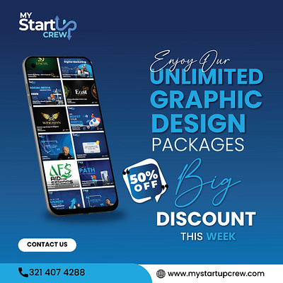 Unlock Unlimited Graphic Design with My Startup Crew branding design graphic design illustration logo typography ui ux vector web design