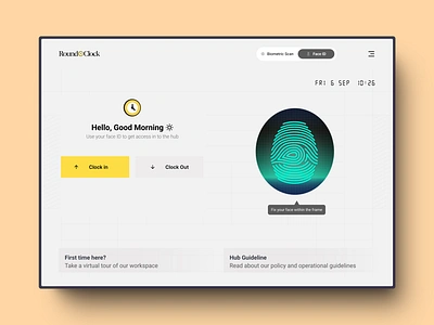 Attendance Management - Home Screen biometric design face id fun home screen minimalist ui