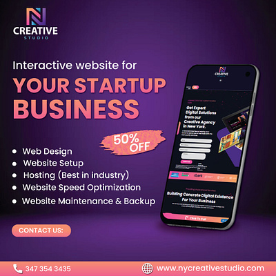 Elevate Your Startup with NY Creative Studio branding brochures design graphic design illustration interactive logo typography ui ux vector website development