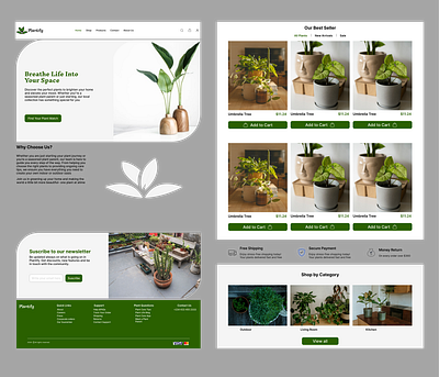 Plantify ecommerce landing page nature plant shop product design uiux