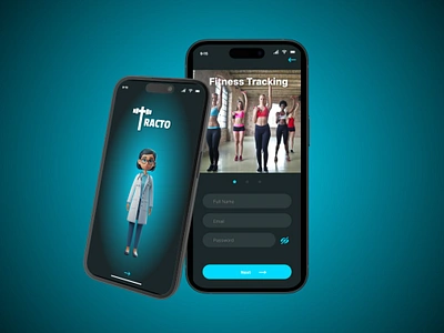 "Tracto" Imaginary Health Tech App- Sign Up/ Log In Page dailyuichallenge sign up page ui uiux design