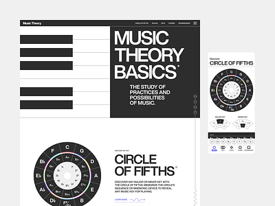 Music Theory Circle of Fifths app chords circle of fifths digital education guitar harmony keys learn major minor music notes piano progressions songwriting theory ui ux