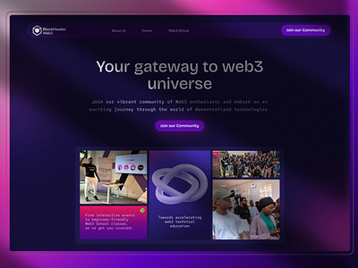 Web 3 Learning Community - Website blockchain gradient product design ui web3