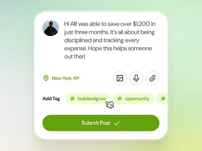 finpal: AI Finance Assistant App - Add Comment Post UIUX add comment add comment ui add new comment ai finance app clean comment comment ui finance companion finance ui kit green minimal modern new comment new comment ui post comment post comment ui simple ui user comment user comment ui
