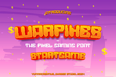 Warpixes – Pixel Gaming Font branding design display font games gaming illustration kids modern new pixel play plays typeface typography ui vintage web