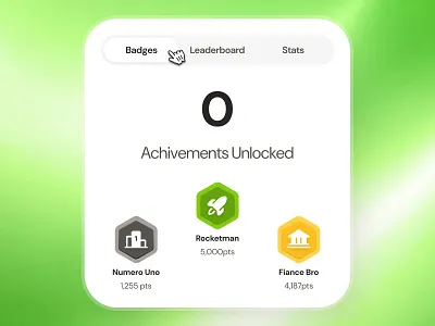 finpal: AI Finance Assistant App - Badge & Achievement UIUX Flow achievement achievement illustration achievement ui badge badge ui clean finance achievement finance app finance ui kit gradient green leaderboard leaderboard ui minimal modern simple soft trophy trophy ui user achievement