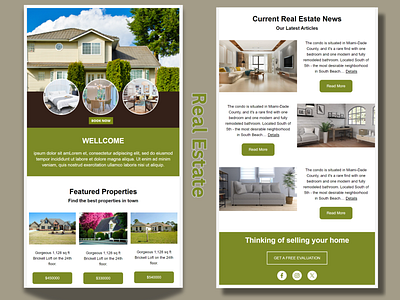 Real Estate Mailchimp Email Template Design adobe photoshop branding canva design digital marketing email template illustration klaviyo mailchimp ui