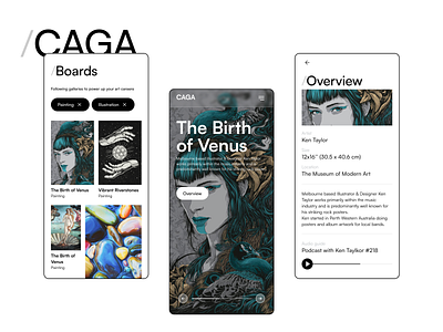 CaGa Mobile APP | UI APP Design app design art galleries app design creative design mobile app design ui design ui ux design