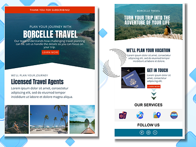 Travel Agency Email Template Design adobe photoshop branding canva design digital marketing email template illustration klaviyo mailchimp ui