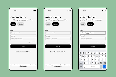 macrofactor | day 6 of mobbin redesign challenge ui