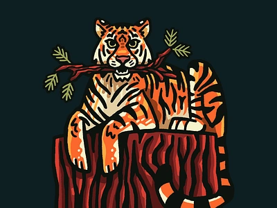 Tiger King clemson football forest illustration nature ncaa palo alto redwood stanford stump tiger tree university