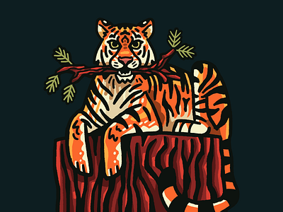 Tiger King clemson football forest illustration nature ncaa palo alto redwood stanford stump tiger tree university