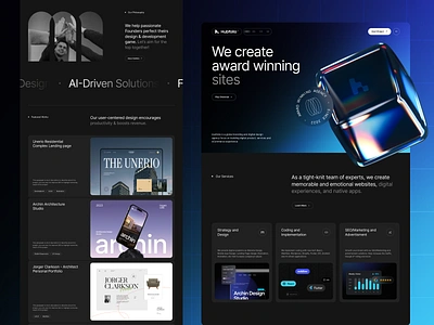 Hubfolio - Startup Agency agency creative agency dark envato framer portfolio studio webflow website