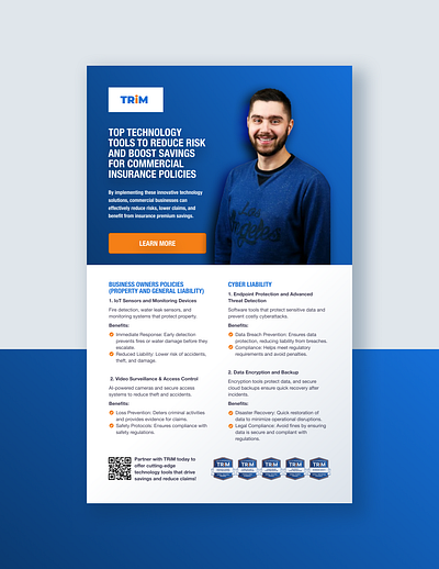 A modern, professional one-pager designed for Commercial Lines branddesign businessdesign commerciallines designportfolio graphicdesign marketingmaterials onepager professionaldesign