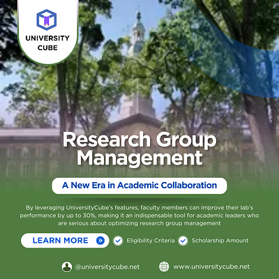 UniversityCube Research Group Management Design branding graphic design logo social media post