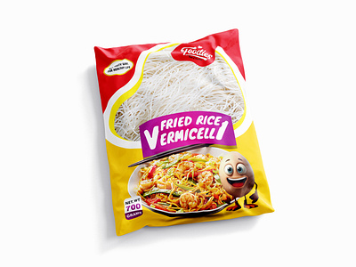 FRIED RICE VERMICELLI PACKGING DESIGN branding design fried rice graphic design illustration packaging design typography vermicelli packging design