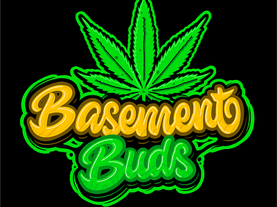 Basement Buds Lettering logo design buds cannabis branding cannabis logo cannabis strain lettering logotype typography